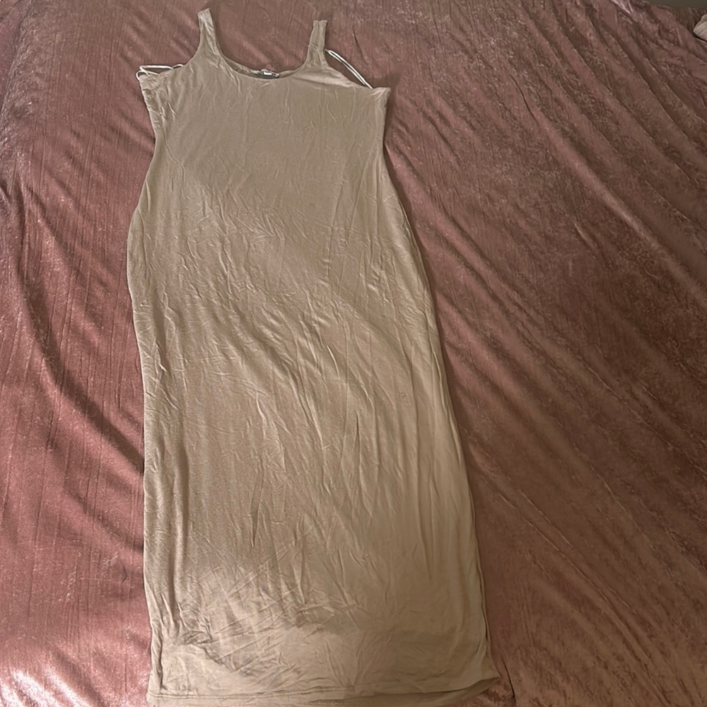 Fashion Nova Curve Khaki Maxi Dress